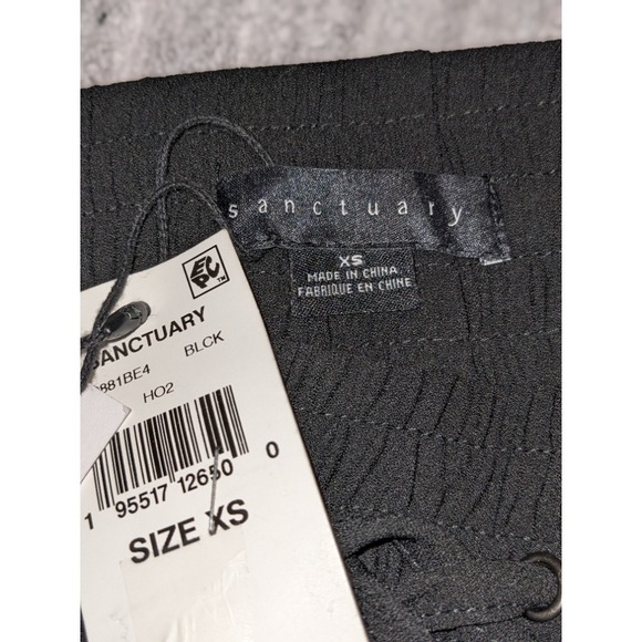 Sanctuary Wide Leg Pants Drawstring‎ Waist Casual Comfy Black Size XS NWT $109 - Picture 6 of 11